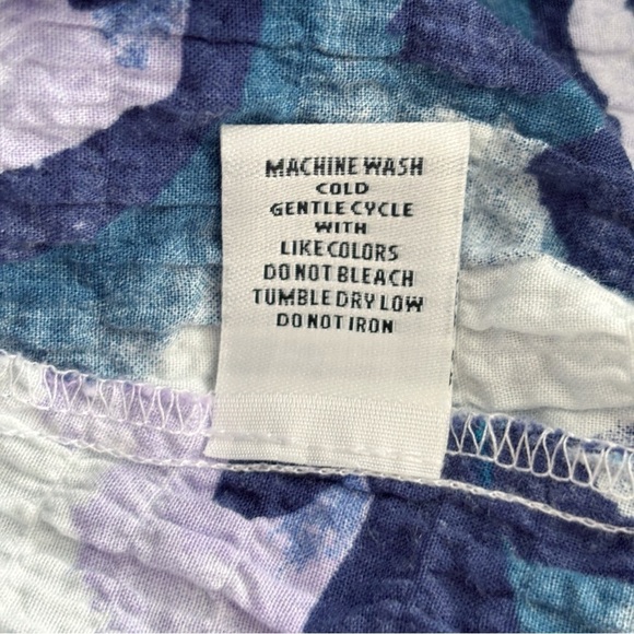 Habitat Stir It Up Button Front Shirt Mixed Print Art To Wear Blue - Picture 9 of 10